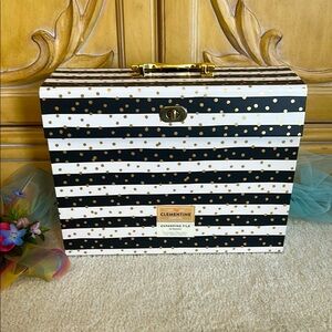 Clementine Black and White Striped Expanding File